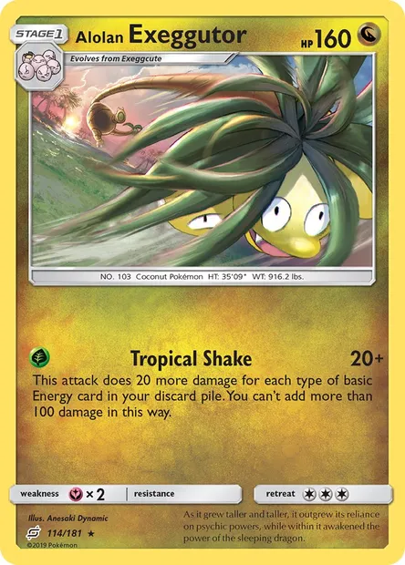Alolan Exeggutor, Pokémon card TEU 114 — Team Up set