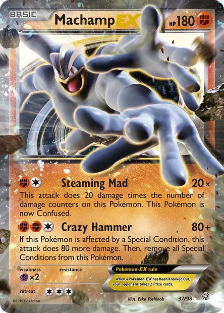 Machamp EX, Pokémon card AOR 37 — Ancient Origins set