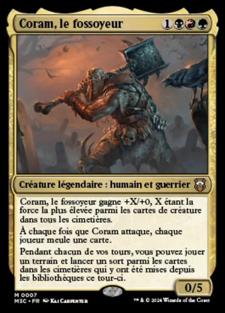 Coram, le fossoyeur, carte Magic M3C 7 — extension Modern Horizons 3 Commander