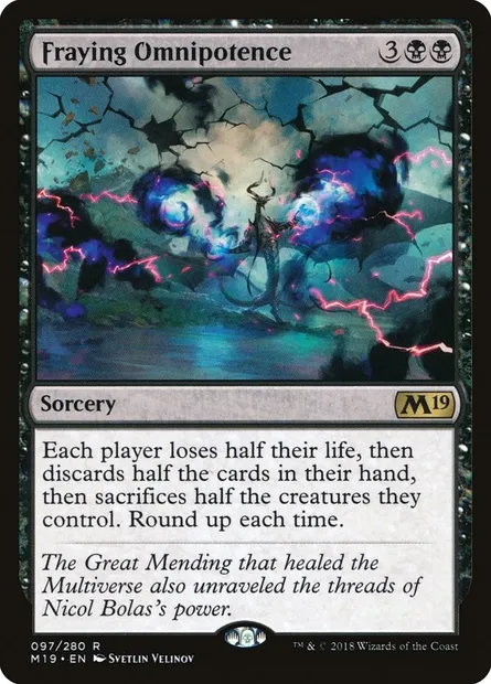 Fraying Omnipotence, Magic card M19 97 — Core Set 2019 set