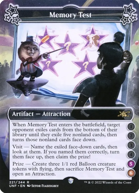 Memory Test, Magic card UNF 221b — Unfinity set