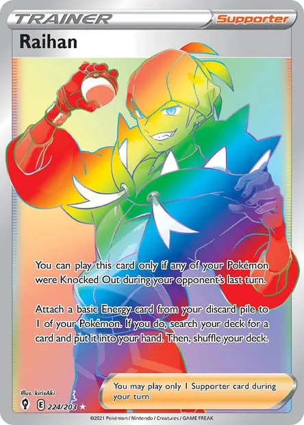 Raihan, Pokémon card EVS 224 — Evolving Skies set