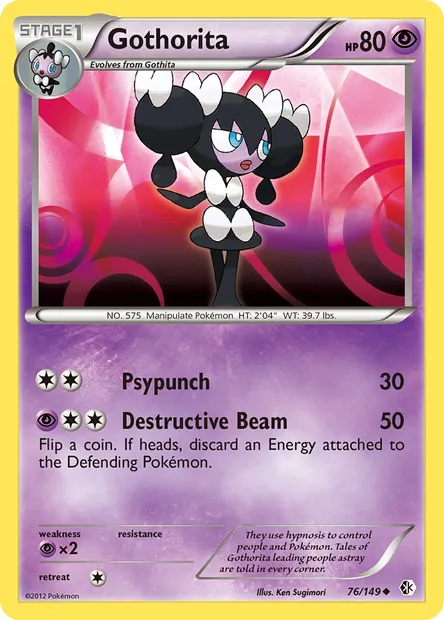 Gothorita, Pokémon card BCR 76 — Boundaries Crossed set