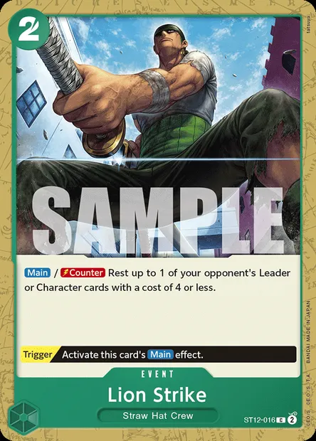 Lion Strike, One Piece card ST12-016 — Zoro and Sanji set
