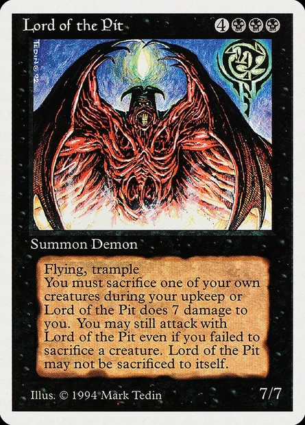Lord of the Pit, Magic card SUM 116 — Summer Magic / Edgar set