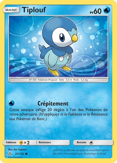 Tiplouf, carte Pokémon UPR 31 — extension Ultra-Prisme