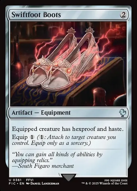 Swiftfoot Boots, Magic card FIC 361 — Final Fantasy Commander set
