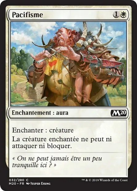 Pacifisme, carte Magic M20 32 — extension Core Set 2020