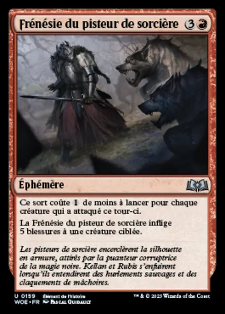 Frénésie du pisteur de sorcière, carte Magic WOE 159 — extension Wilds of Eldraine