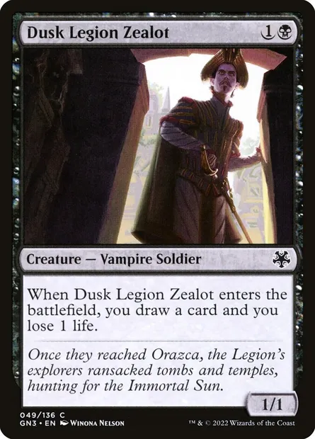 Dusk Legion Zealot, Magic card GN3 49 — Game Night: Free-for-All set