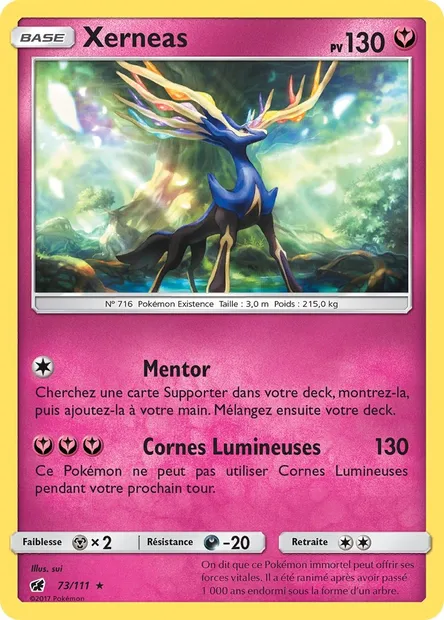 Xerneas, carte Pokémon CIN 73 — extension Invasion Carmin