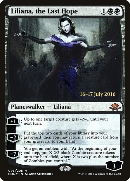 Liliana, the Last Hope, Magic card PEMN 93s — Eldritch Moon Promos set