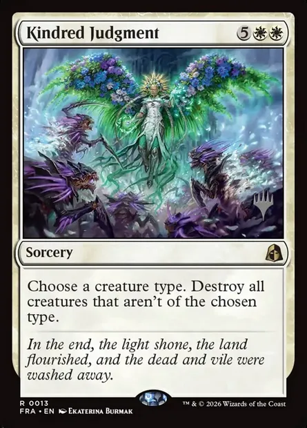 Jugement de congénères, carte Magic PFRA 13p — extension Reality Fracture Promos