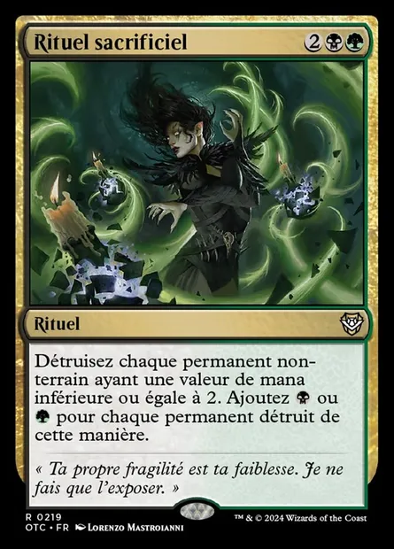 Rituel sacrificiel, carte Magic OTC 219 — extension Outlaws of Thunder Junction Commander