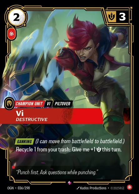 Vi, Riftbound card OGN 036 — Origins set