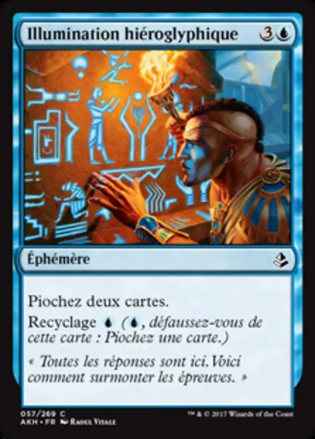 Illumination hiéroglyphique, carte Magic AKH 57 — extension Amonkhet