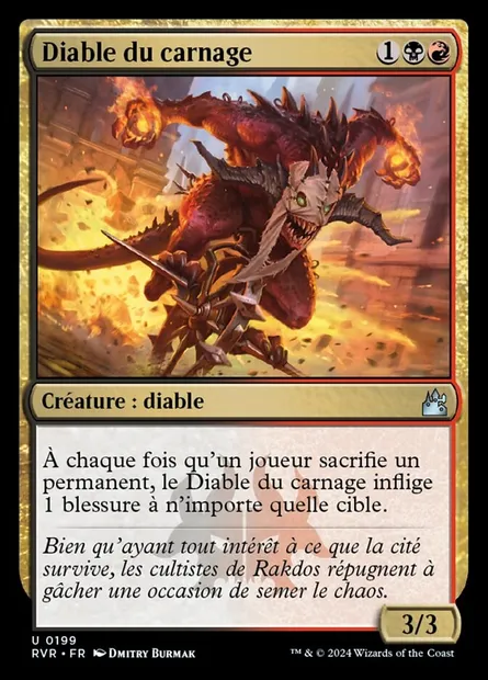Diable du carnage, carte Magic RVR 199 — extension Ravnica Remastered