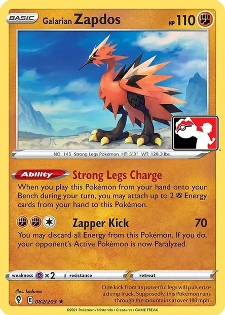Galarian Zapdos, Pokémon card PPS 082 — Play! Pokémon Prize Pack Series set