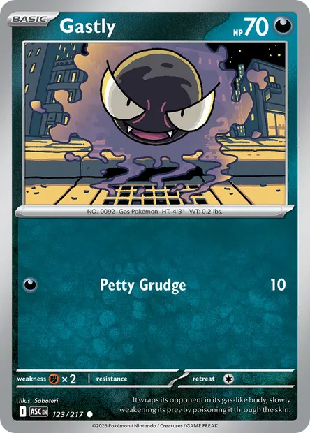 Gastly, Pokémon card ASC 123 — Ascended Heroes set