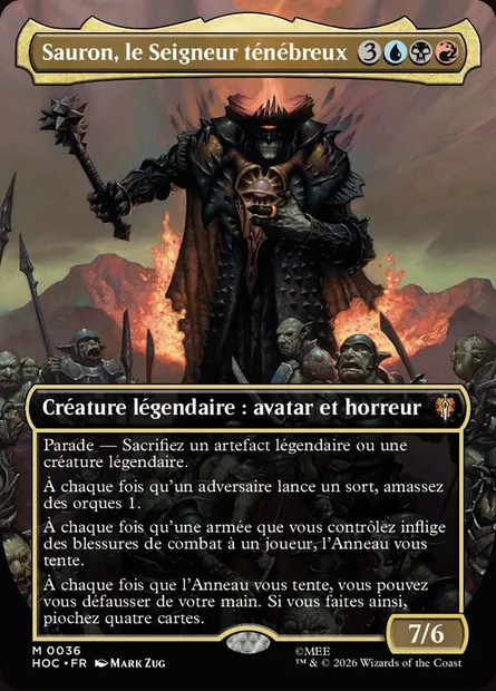 Sauron, le Seigneur ténébreux, carte Magic HOC 36 — extension The Hobbit Eternal