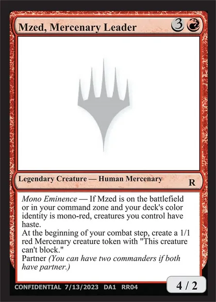 Mzed, Mercenary Leader, Magic card UNK RR04a — Unknown Event set