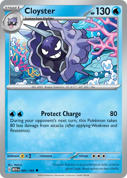 Cloyster, Pokémon card MEW 091 — 151 set