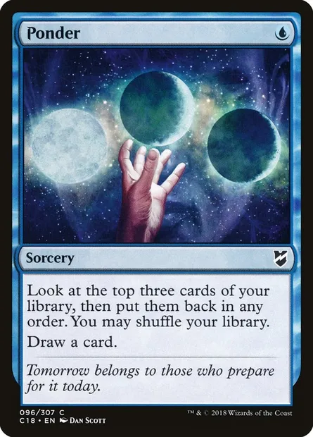 Ponder, Magic card C18 96 — Commander 2018 set