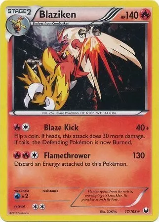 Blaziken, Pokémon card TDX 017-3 — Theme Deck & Blisters Exclusives set