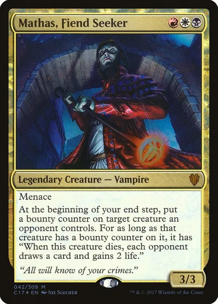 Mathas, Fiend Seeker, Magic card C17 42 — Commander 2017 set