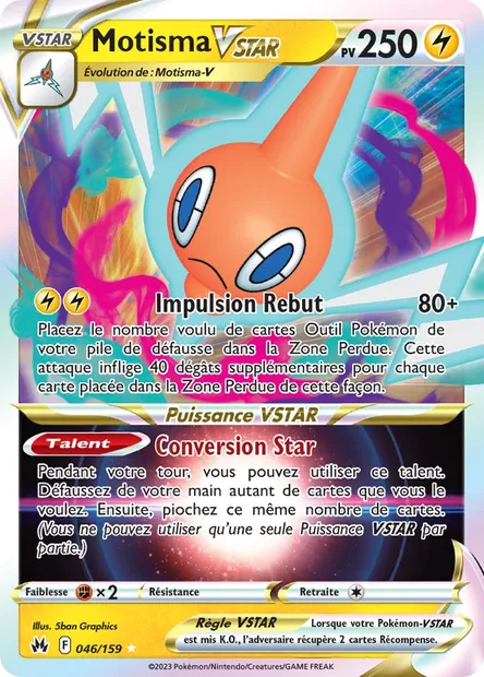 Motisma VSTAR, carte Pokémon CRZ 046 — extension Zénith Suprême