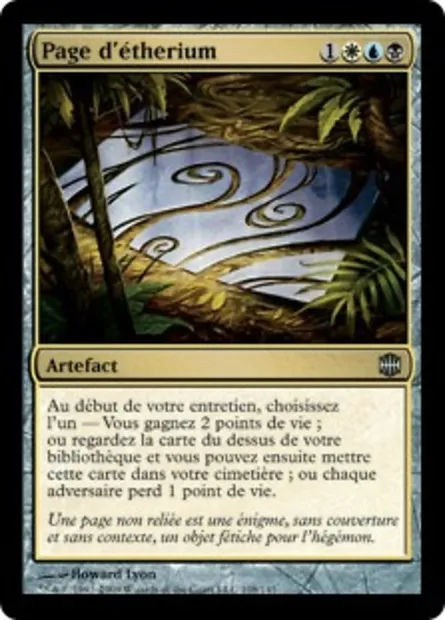 Page d'étherium, carte Magic ARB 108 — extension La Renaissance d'Alara