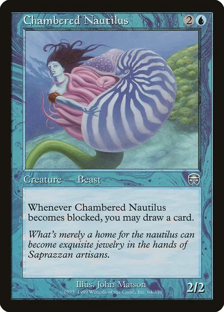Chambered Nautilus, Magic card MMQ 64 — Mercadian Masques set