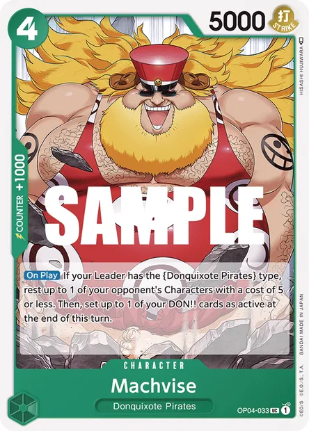 Machvise, One Piece card OP04-033 — KINGDOMS OF INTRIGUE set