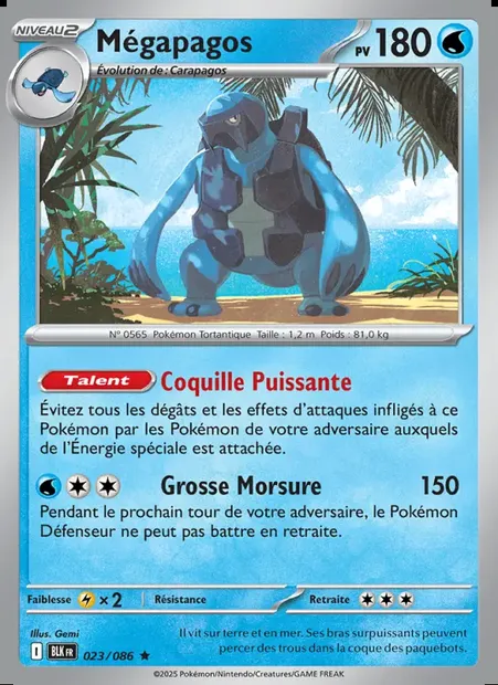 Mégapagos, carte Pokémon BLK 023 — extension Foudre Noire