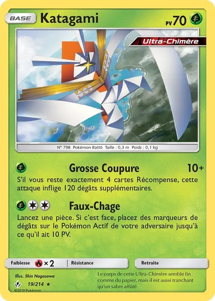 Katagami, carte Pokémon UNB 19 — extension Alliance Infaillible