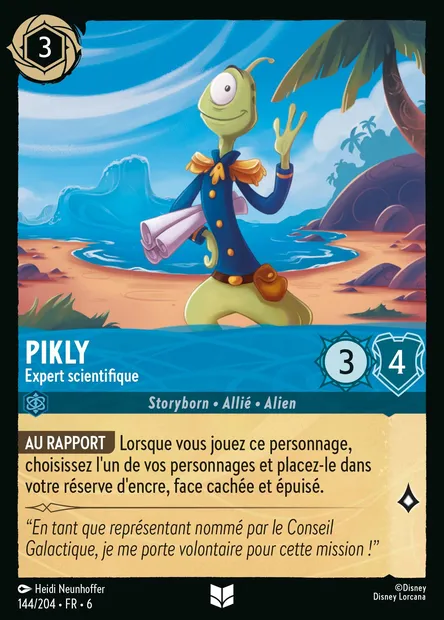 Pikly - Expert scientifique, carte Disney Lorcana CH6-144 — extension La Mer Azurite