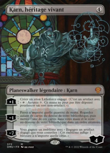 Karn, Living Legacy, carte Magic DMU 372 — extension Dominaria Uni