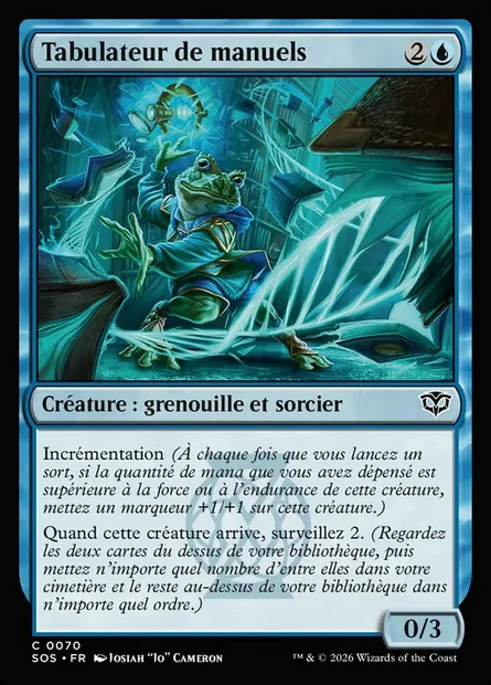 Tabulateur de manuels, carte Magic SOS 70 — extension Secrets of Strixhaven