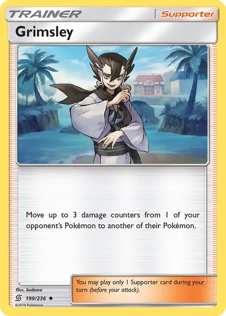 Grimsley, Pokémon card UNM 199 — Unified Minds set