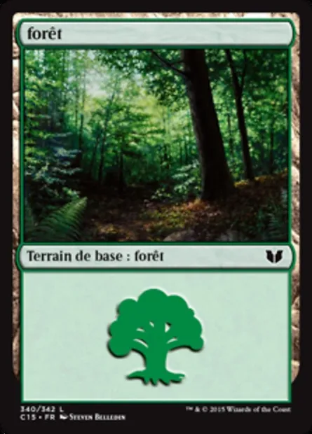 forêt, carte Magic C15 340 — extension Commander 2015