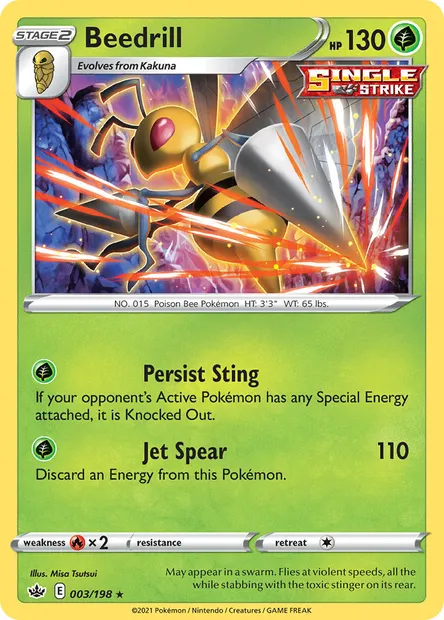 Beedrill, Pokémon card CRE 3 — Chilling Reign set