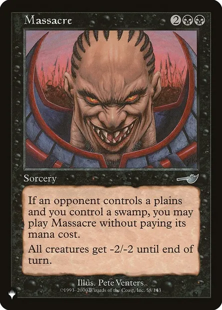 Massacre, carte Magic PLST NEM-58 — extension The List