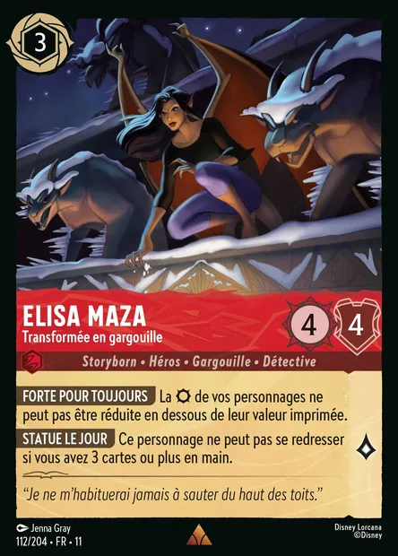 Elisa Maza - Transformée en gargouille, carte Disney Lorcana CH11-112 — extension Givresort