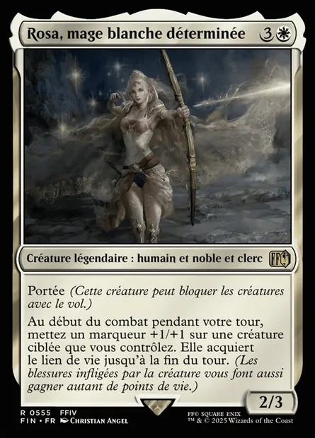 Rosa, mage blanche déterminée, carte Magic FIN 555 — extension Final Fantasy