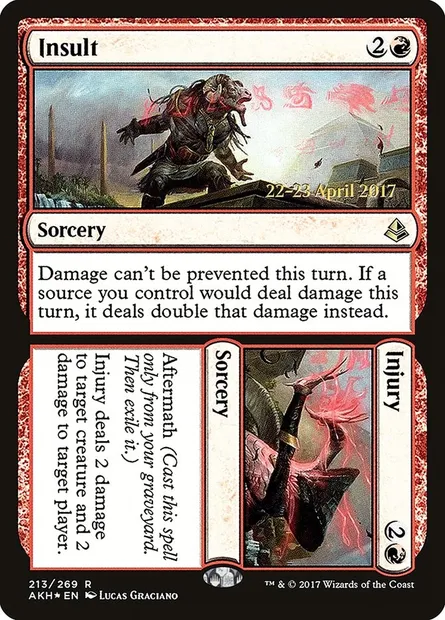 Insult // Injury, Magic card PAKH 213s — Amonkhet Promos set