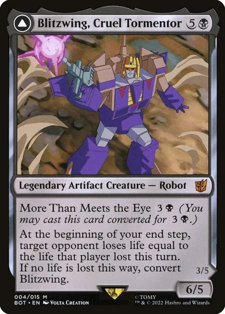 Blitzwing, Cruel Tormentor // Blitzwing, Adaptive Assailant, Magic card BOT 4 — Transformers set