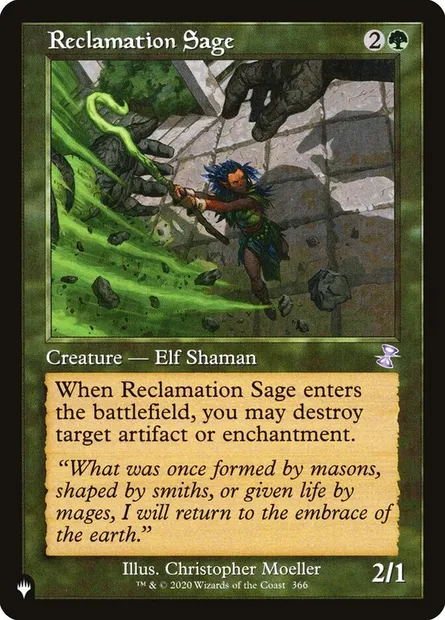 Reclamation Sage, Magic card PLST TSR-366 — The List set