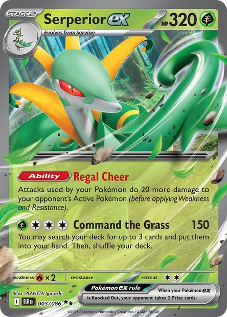 Serperior ex, Pokémon card BLK 003 — Black Bolt set