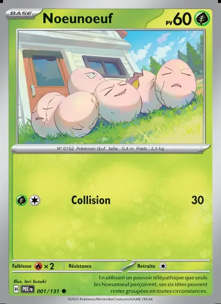 Noeunoeuf, carte Pokémon PRE 001 — extension Évolutions Prismatiques