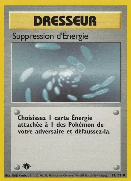 Suppression d'Énergie, carte Pokémon BS 92 — extension Set de Base